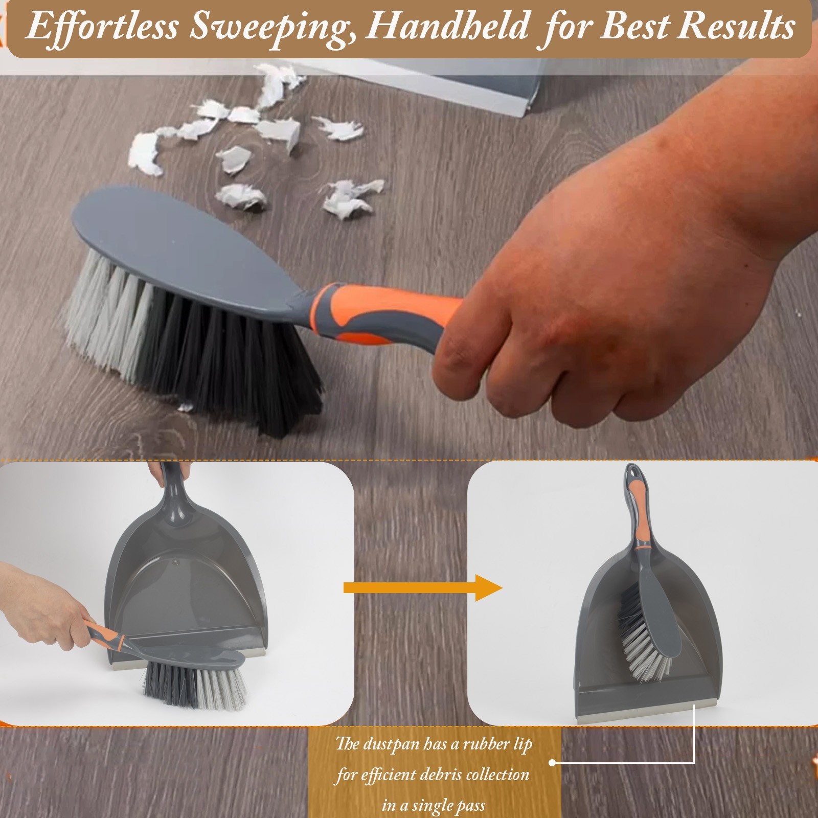 Dustpan, Broom And Mini Broom, Brushes Set