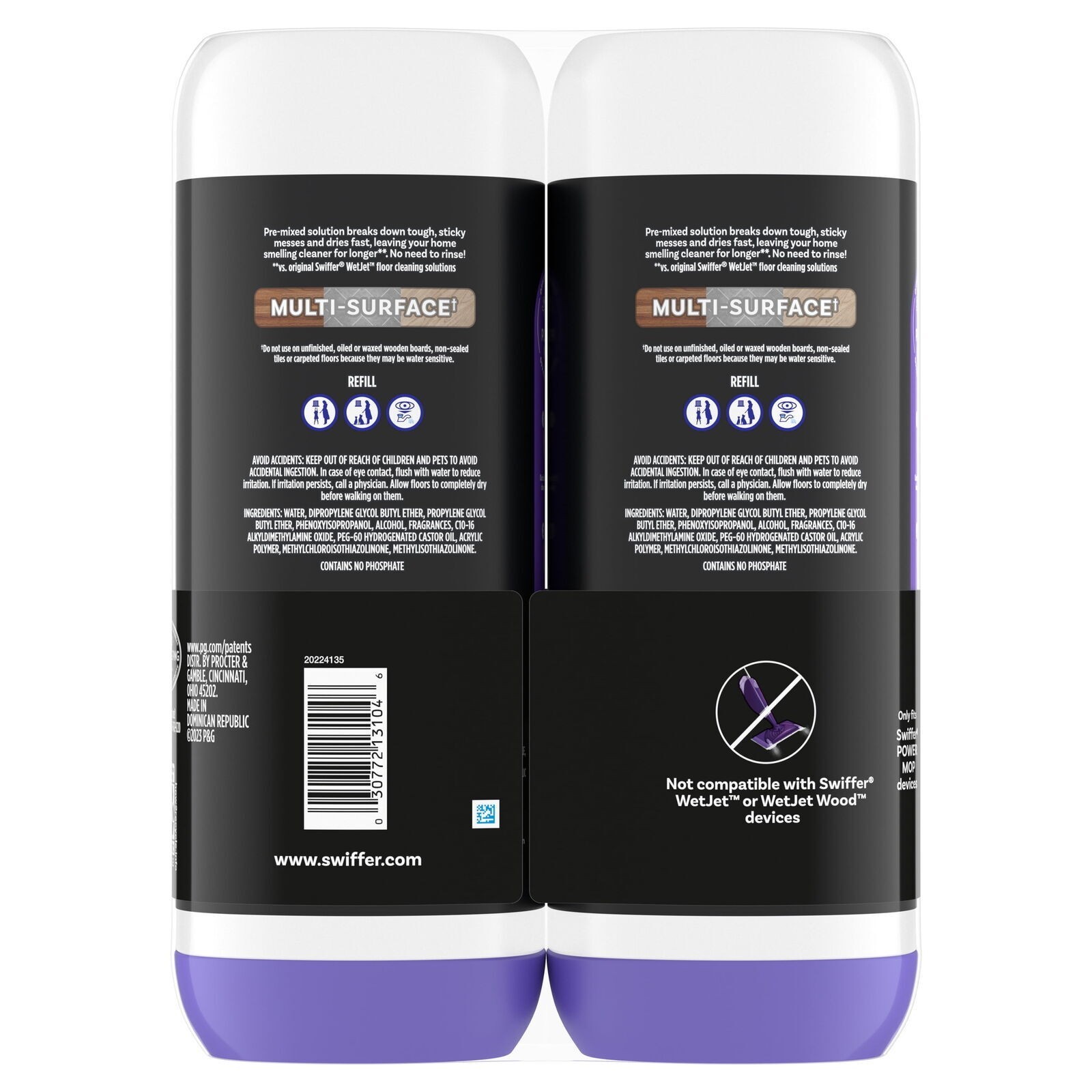 Power Mop Floor Cleaner Solution with Unstopables Fresh Scent 25.3 fl oz 2 Pack