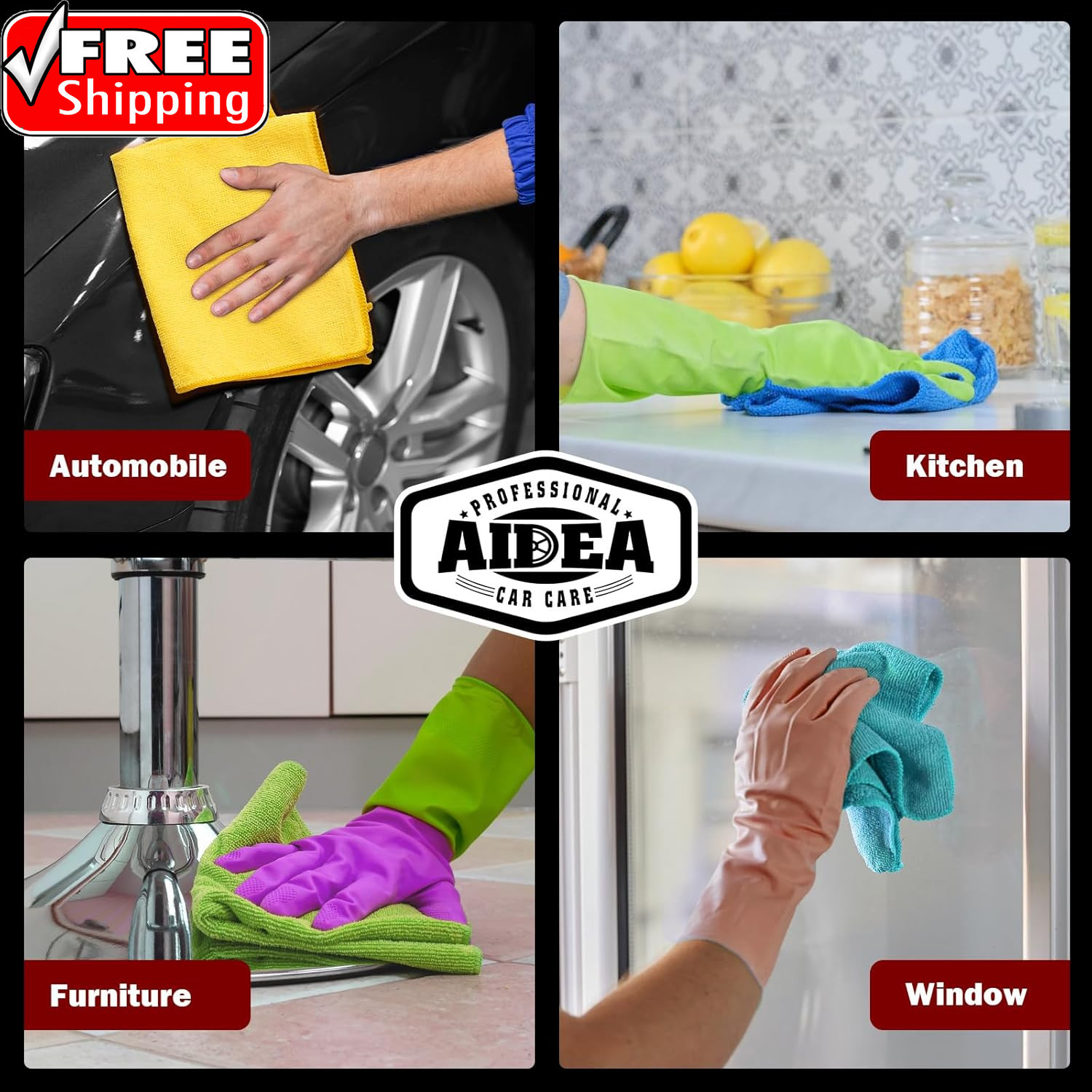 Microfiber Cleaning Cloth, 50PK, Microfiber Towels for Cars, Premium Wash Cloths