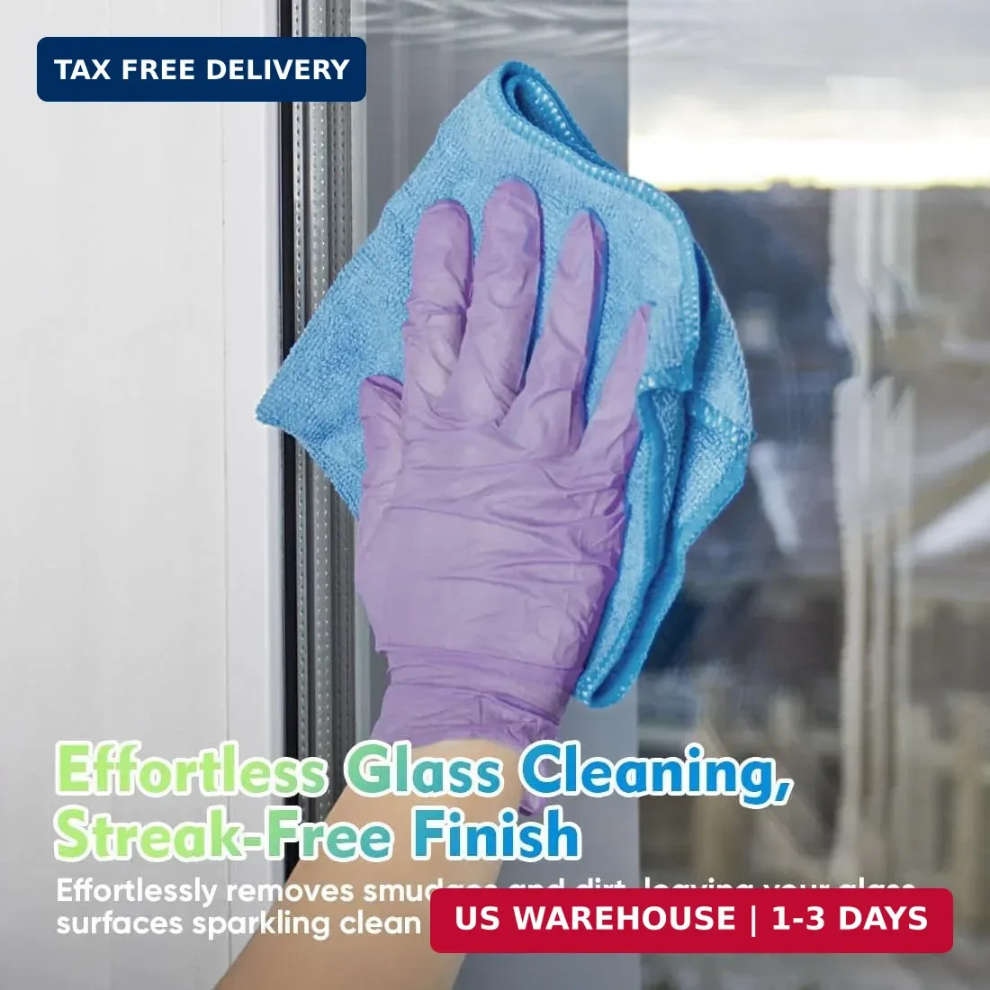 HOMEXCEL Blue Microfiber Cleaning Cloth 12 Pack, 12.5 x 12.5 inch Microfiber Tow