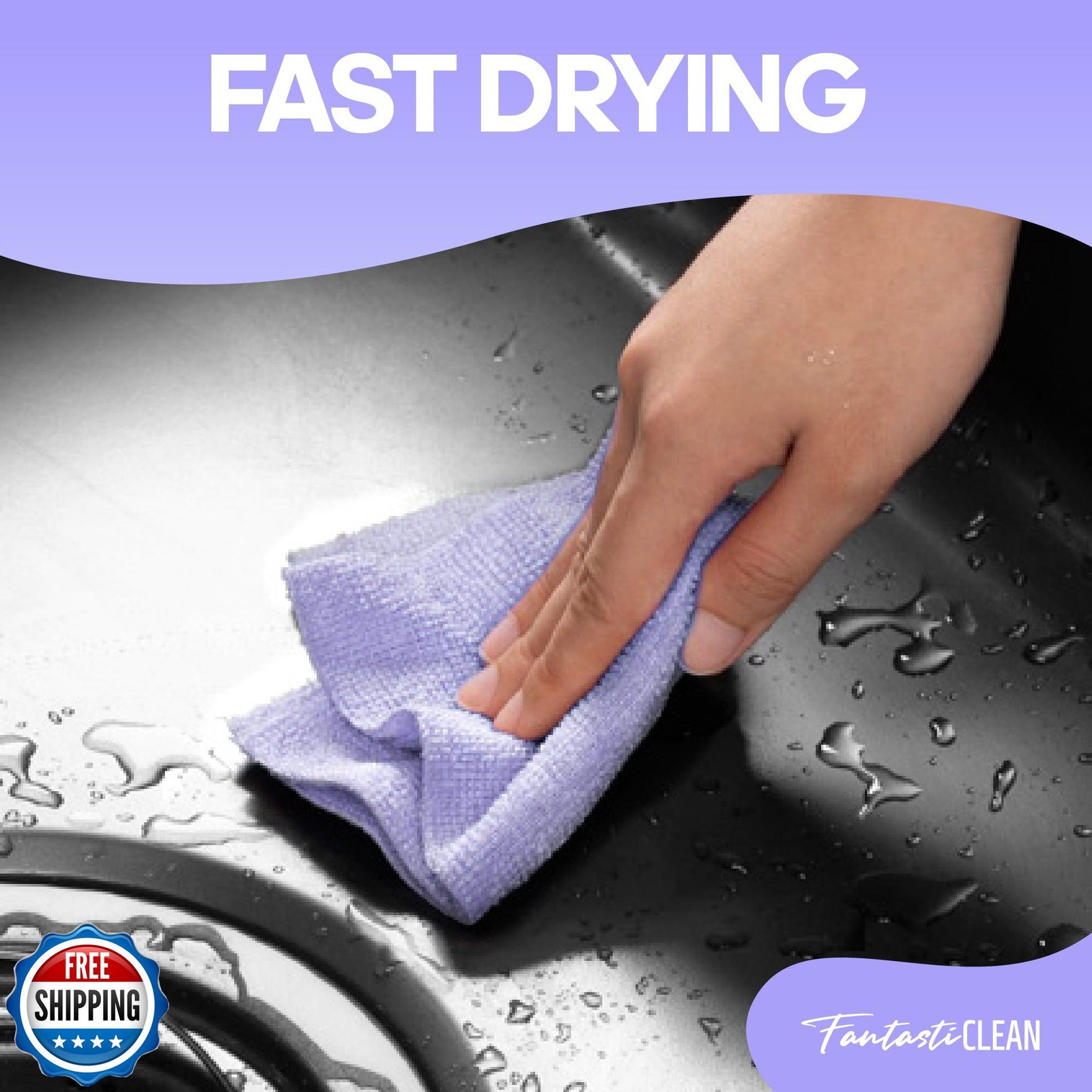 Fantasticlean Microfiber Cleaning Cloth Roll -60 Pack, Tear Away Paperless To