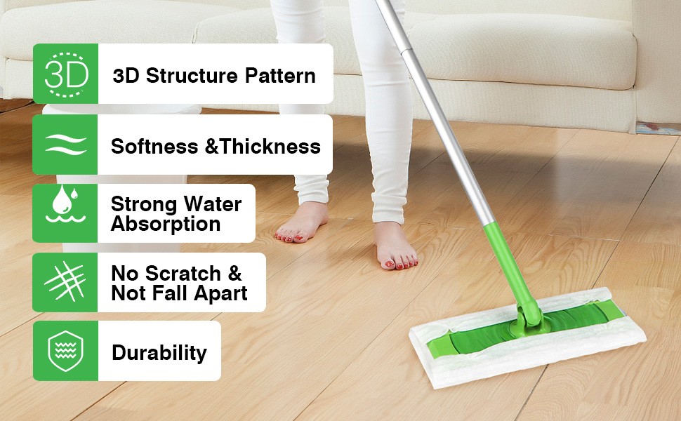 Dry Sweeping Cloths Pads Compatible with Swiffer Sweeper, Disposable Duster
