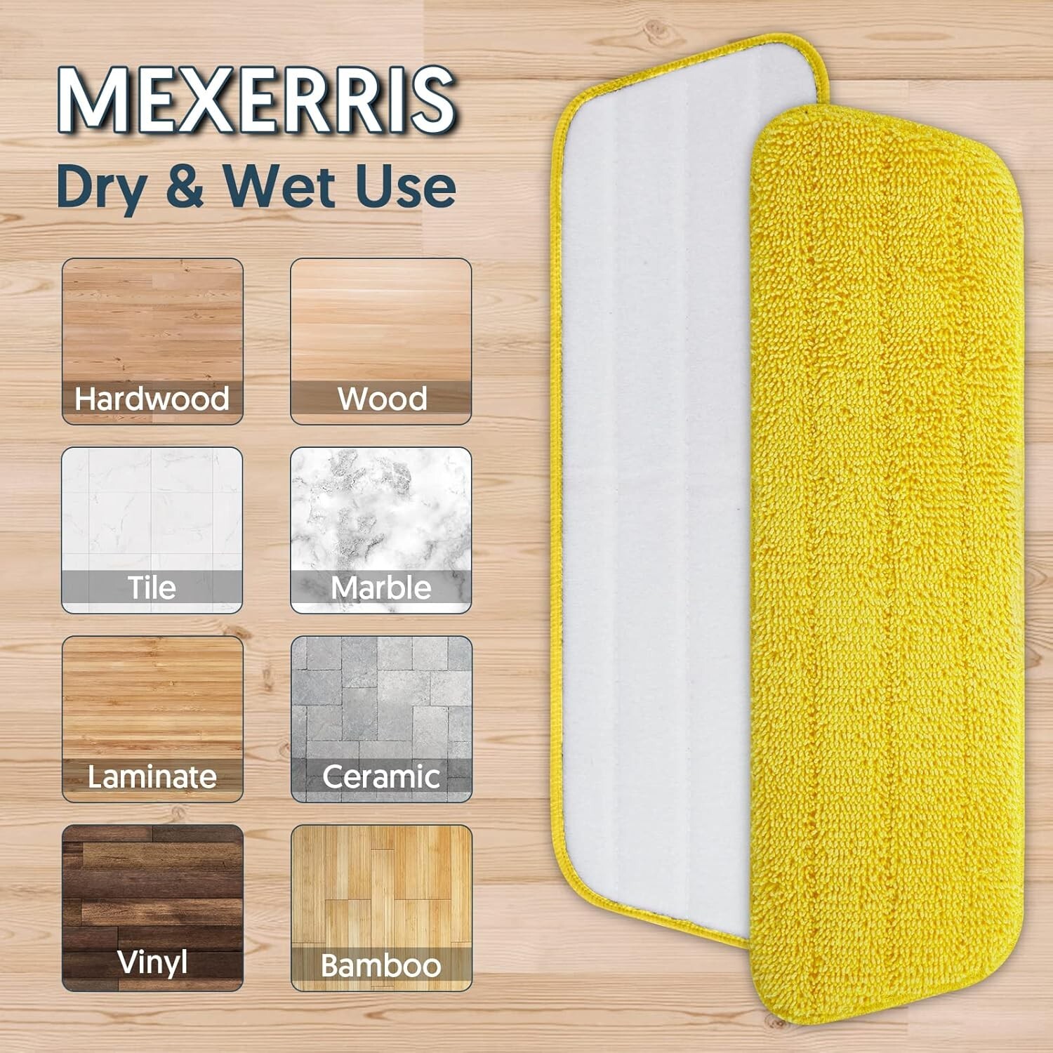 7 Pack Reusable Mop Pads for Swiffer PowerMop -MEXERRIS Multicolor PowerMop Pads