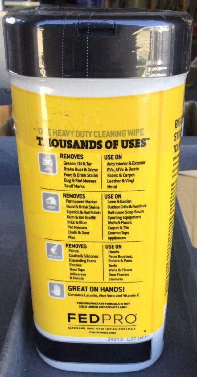 Tub O’ Towels FDPTW40 Heavy Duty Cleaning Wipes, 40 count (3 Pack)