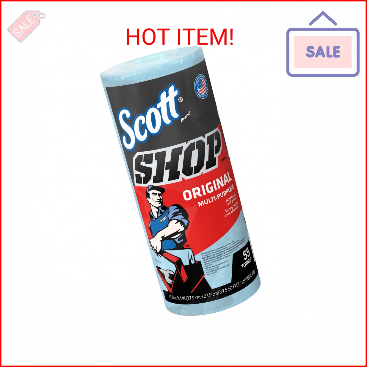 Scott Shop Original Towel Roll (75147), 55 Count (Pack of 1)
