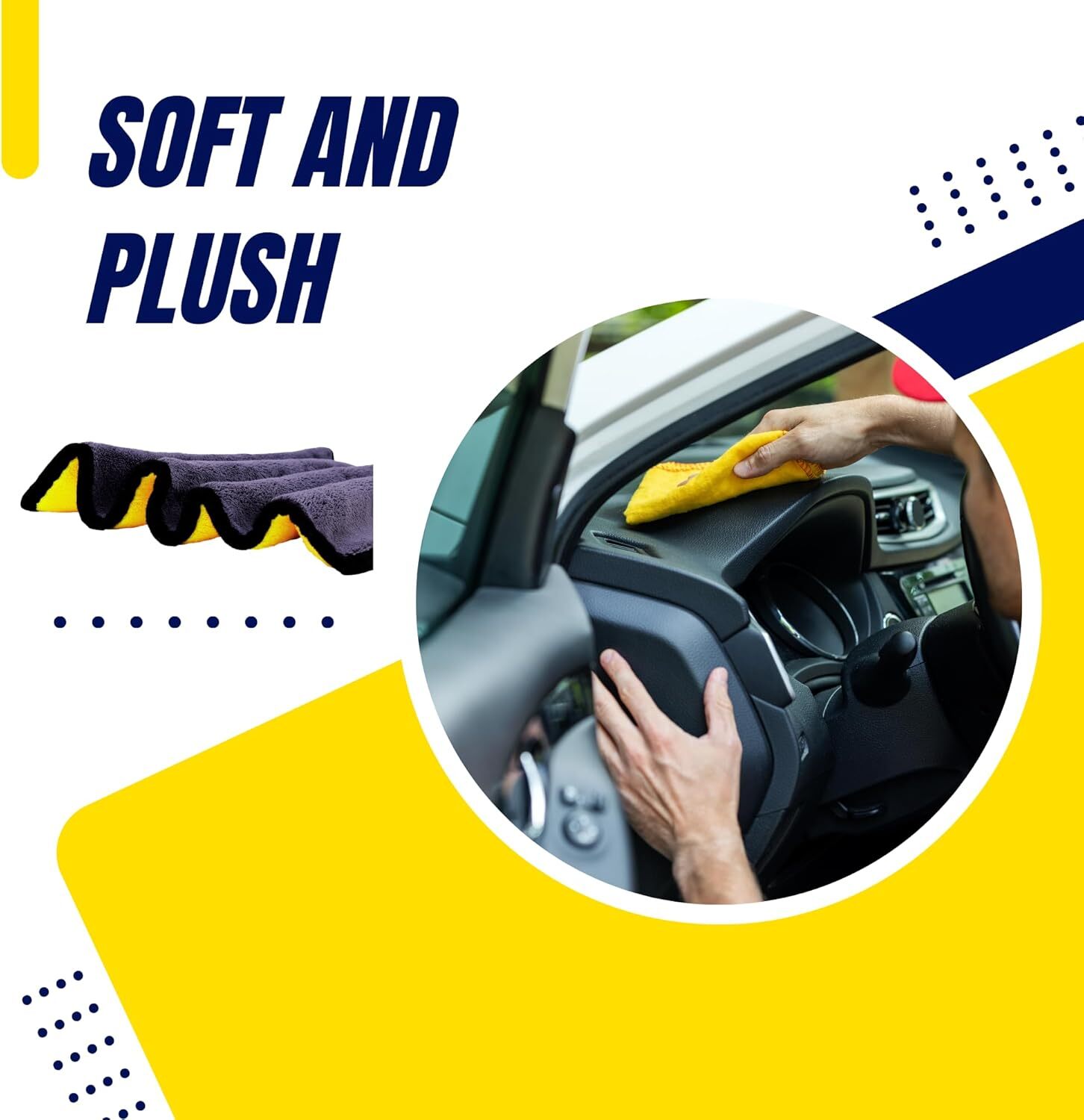 Yellow 10X Car Wash Microfiber Towel 24×12” Cleaning Drying Car Care Soft Cloth