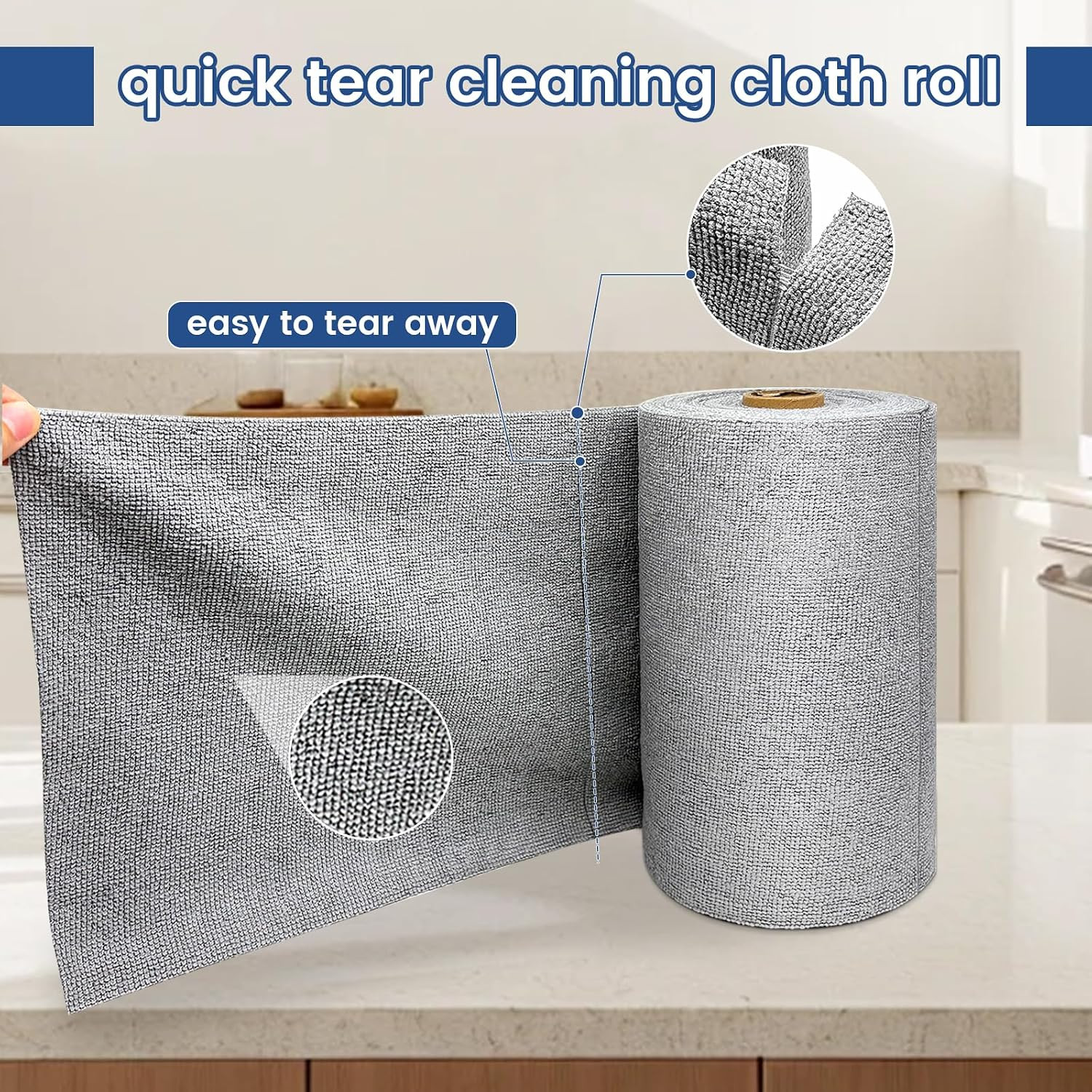 75 Pack Microfiber Cleaning Cloth Roll,Reusable Washable Ultra Tear Away
