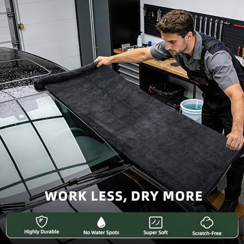 2-Pack 24″ x 36″ 11.8″ x 11.8″ Twisted-Loop Car Drying Towel 1500GSM