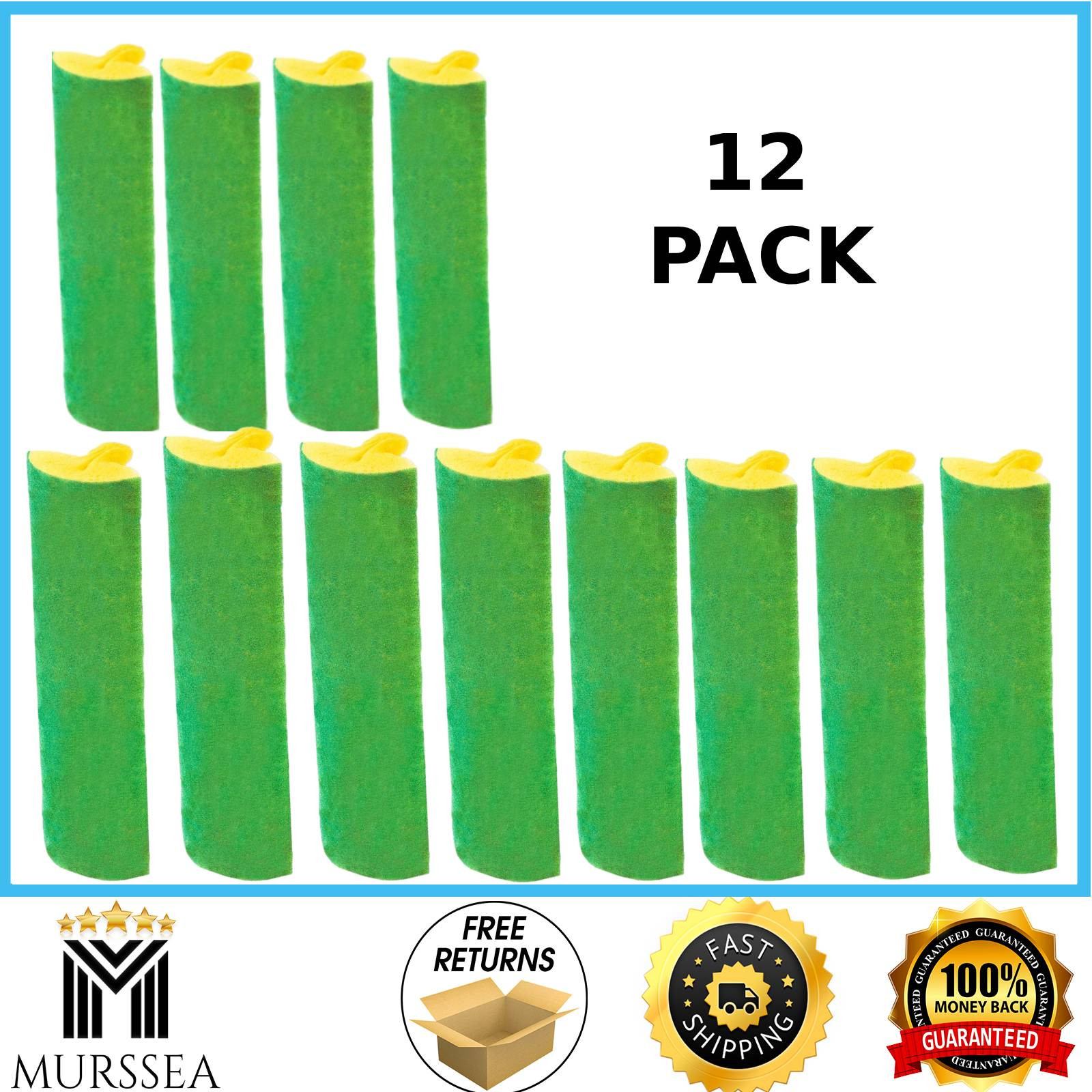 Libman Nitty Gritty Roller Mop Refills Head Replacement Green Yellow 12 Pack