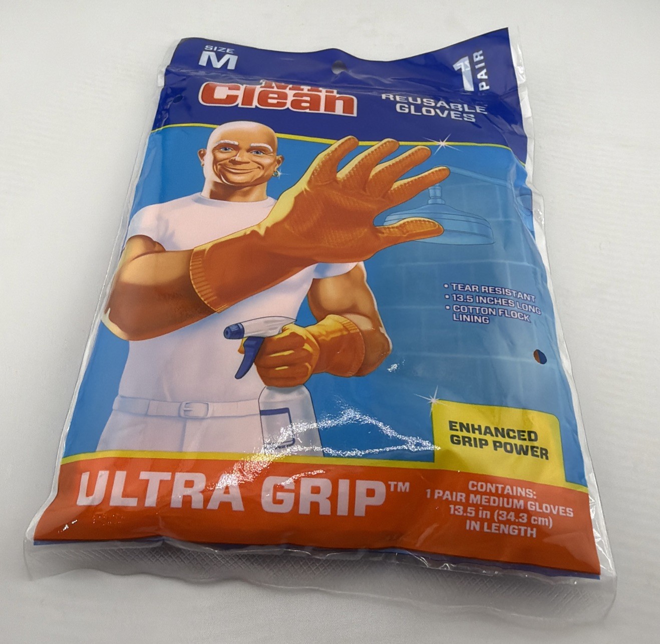 Mr. Clean Bliss Premium All Purpose Cleaning Gloves Medium Latex Free Orange. Ne