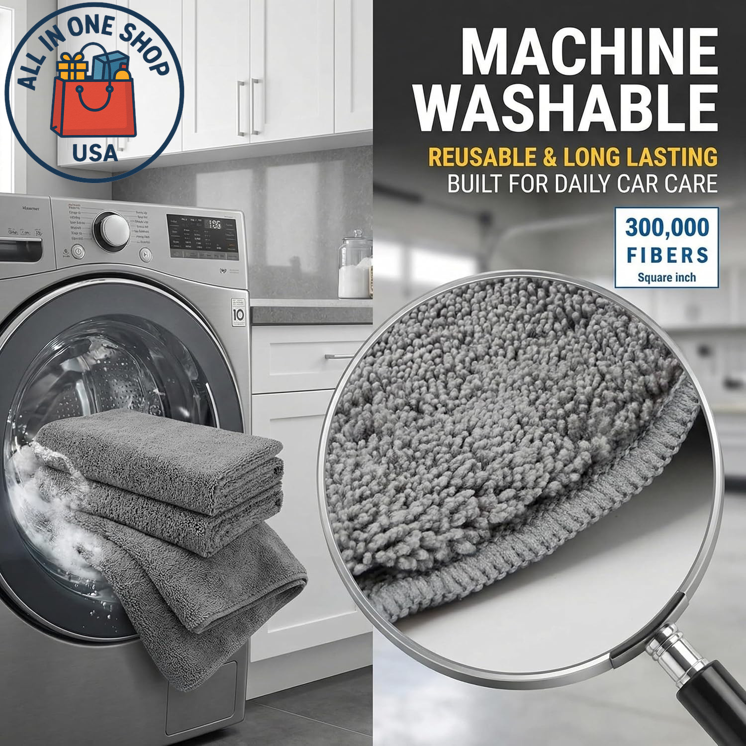 Large Microfiber Car Drying Towels, Scratch & Lint Free, Professional 2-Pack