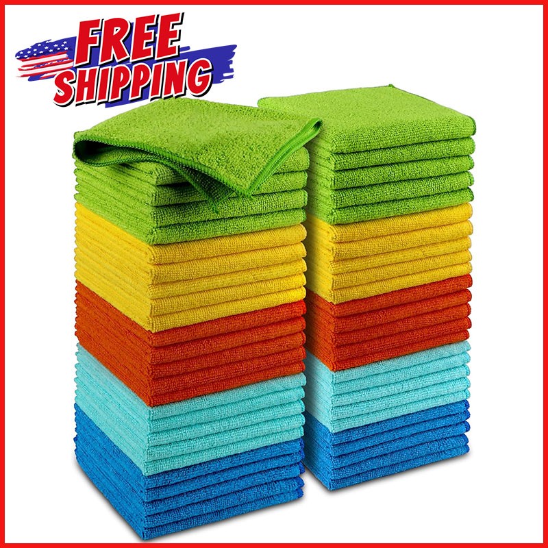 50-PCS MICROFIBER CLEANIG CLOTH SET Towel Rag Car Polishing Detailing No-Scratch