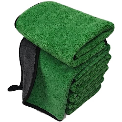 Ultrasoft, Large, Thick and Quick Drying Car 6pack,16 X 16inches Grey- Green