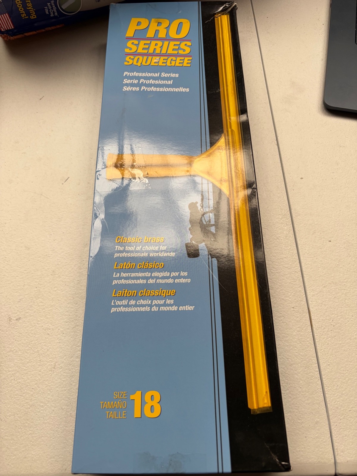 Ettore ProSeries 18 In. Rubber Squeegee Classic Brass New