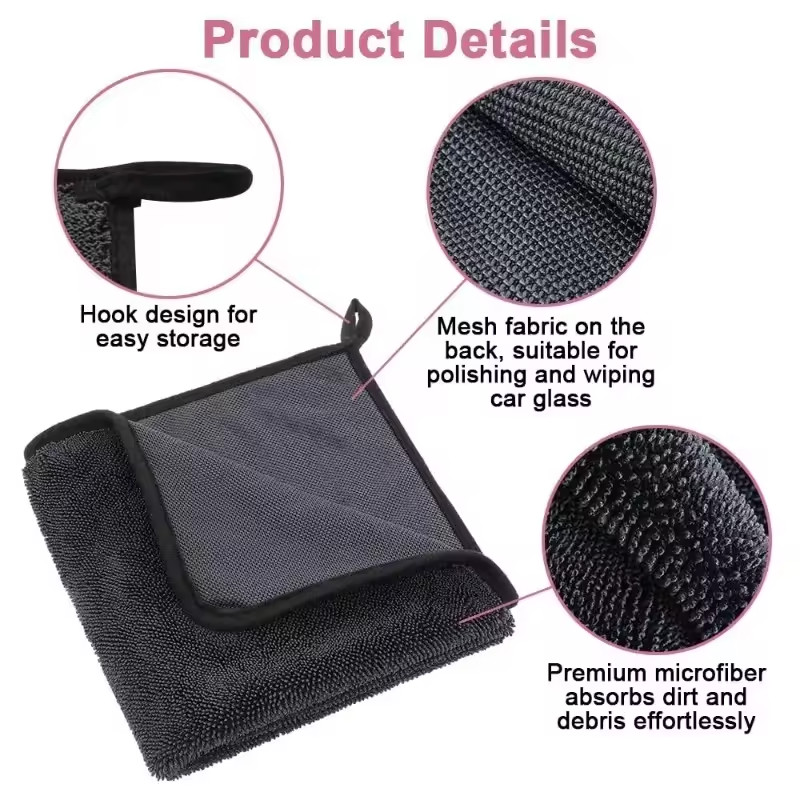 1500GSM 24 x 36″ Water Absorbing Car Wash Microfiber Drying Towel Twisted Loop