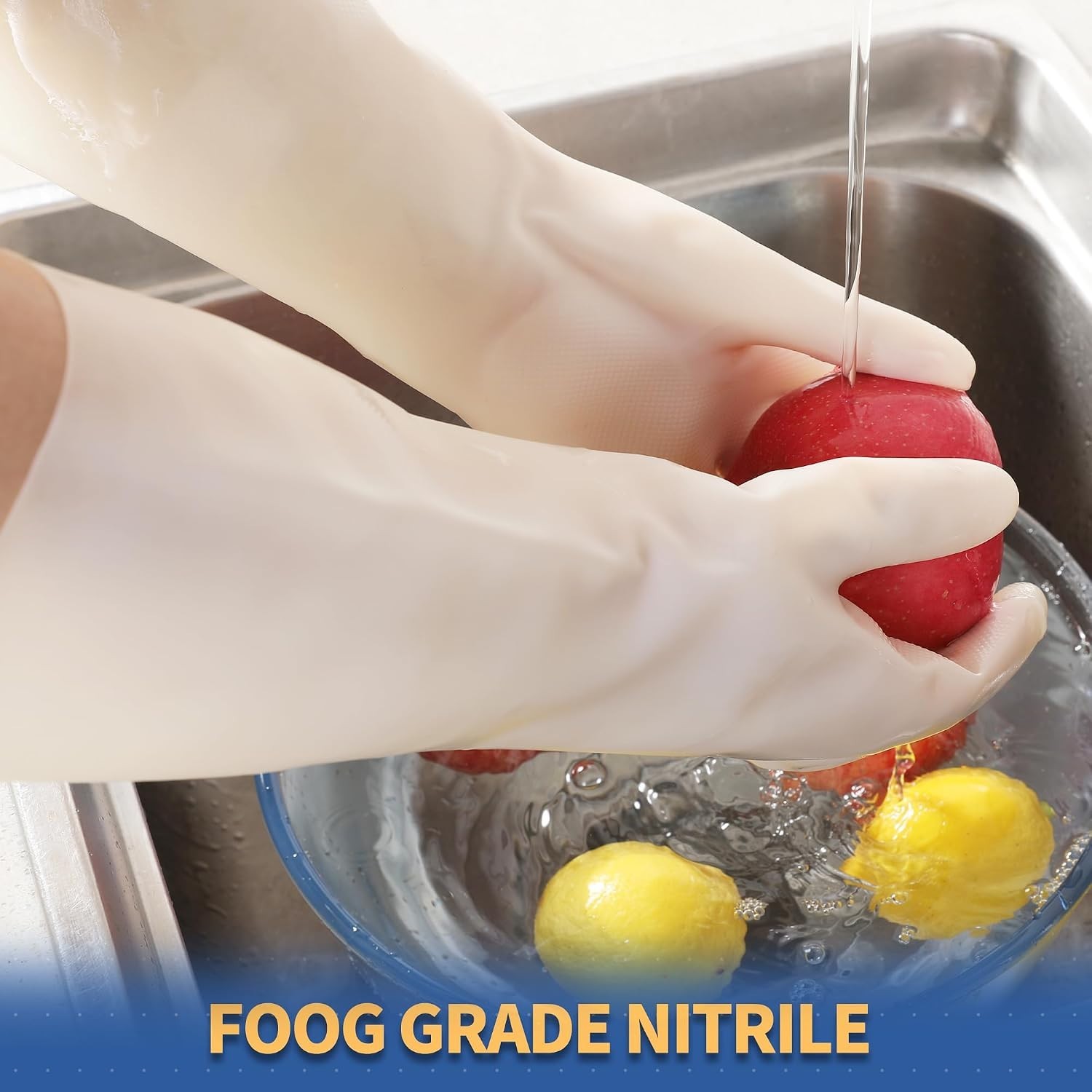 Large Waterproof Nitrile Cleaning Gloves – Durable, Comfortable, 6 Pair Set
