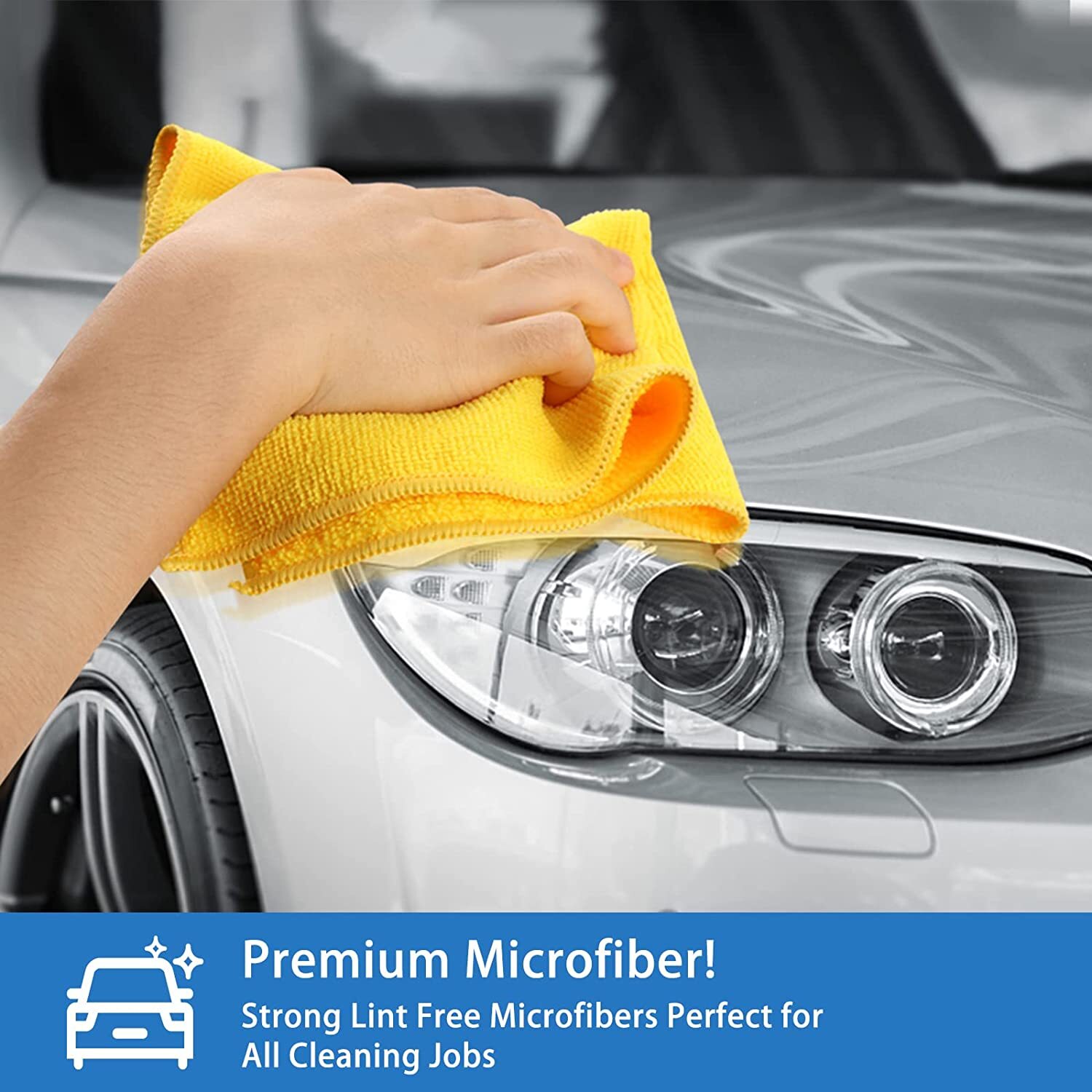 Microfiber Cleaning Cloth Set of 50 Towel Rag Car Polishing Detailing No-Scratch