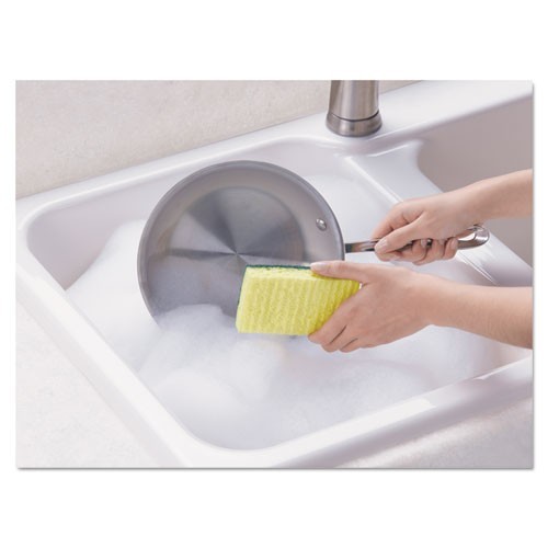 Scotch-Brite Heavy-Duty Scrub Sponge, 4.5×2.7, 0.6″ Thick, Yellow/Green, 3/Pack