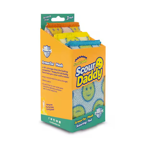 Scratch Free Scouring Pads 3 Pack Heavy Duty Kitchen Cleaning Scrub Pads