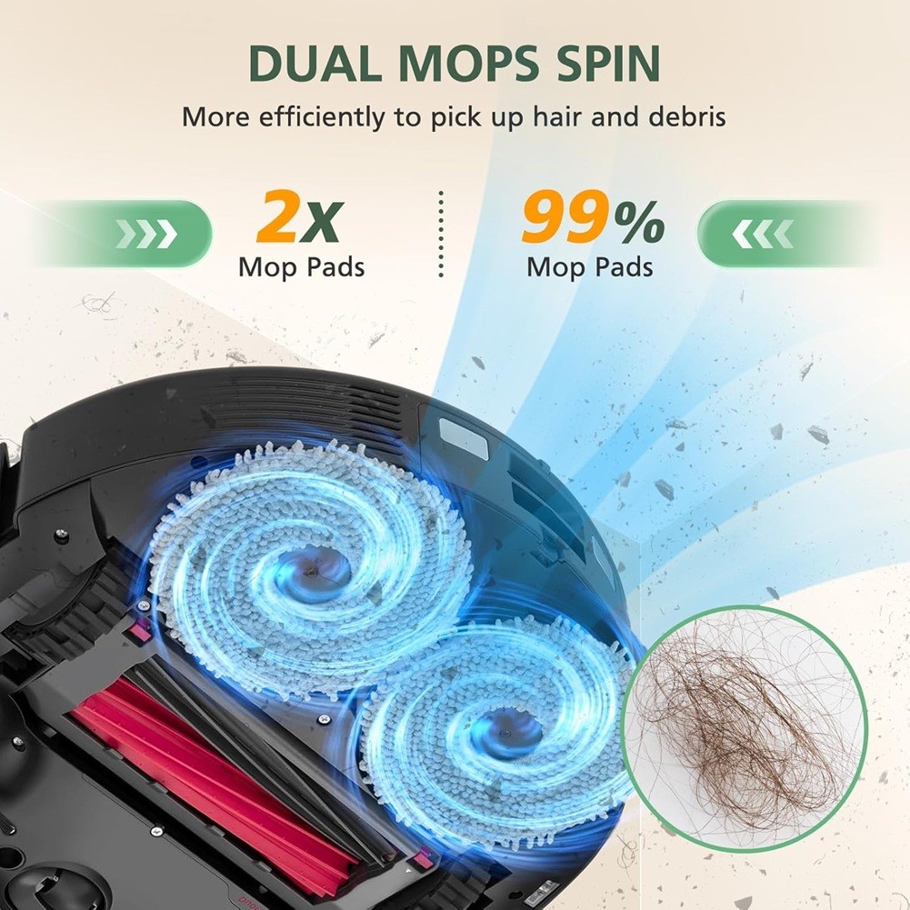 8 Pack Mop Pads for Qrevo 35A/ S5V/ Saros 10R/ CurvX/ S5A/ 35S/ Saros7730