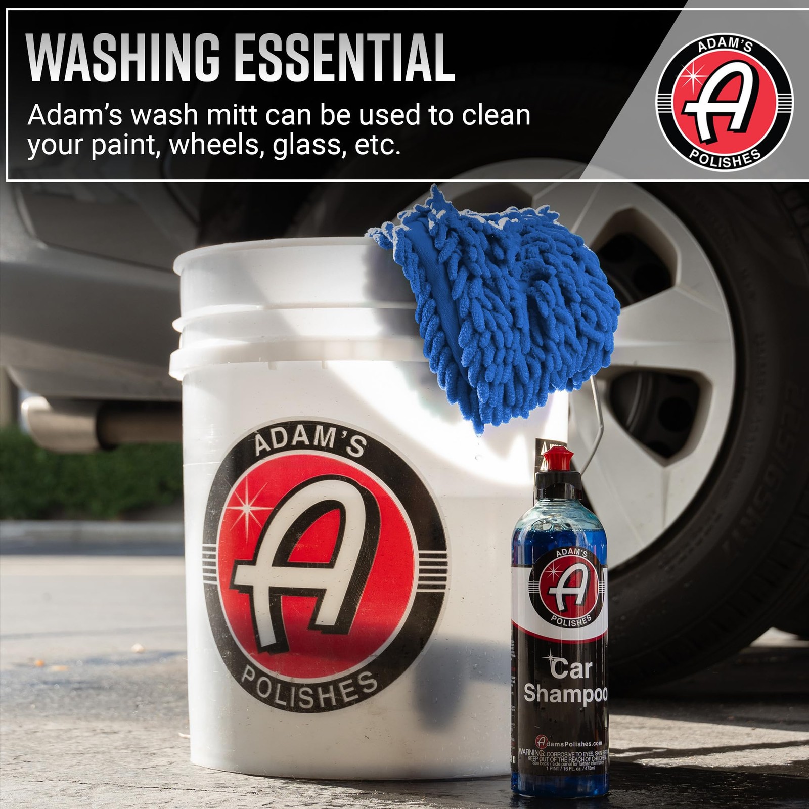 Adam’s Chenille Car Wash Mitt – Premium Soft Microfiber Washing Glove for Car…