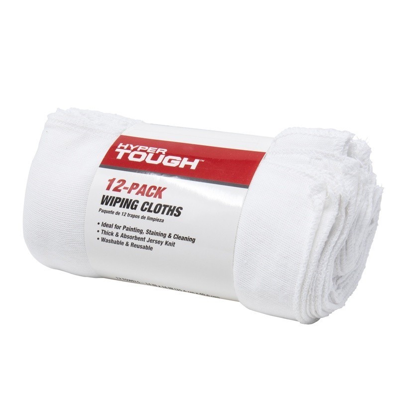 Reusable Wiping Cloths Pack of 12 Absorbent Jersey Knit Ideal Painting Cleaning