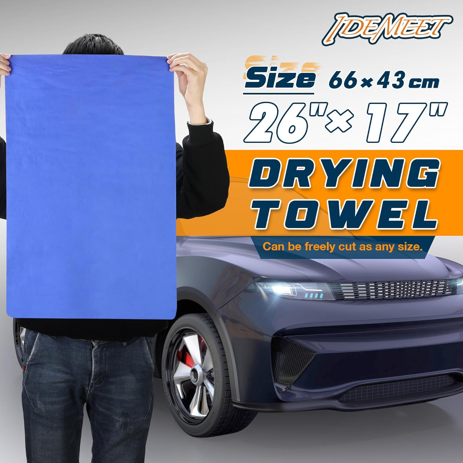Premium Absorbent Car Drying Towel, 2 Pack 26”X17” Super Soft Shammy Towel for