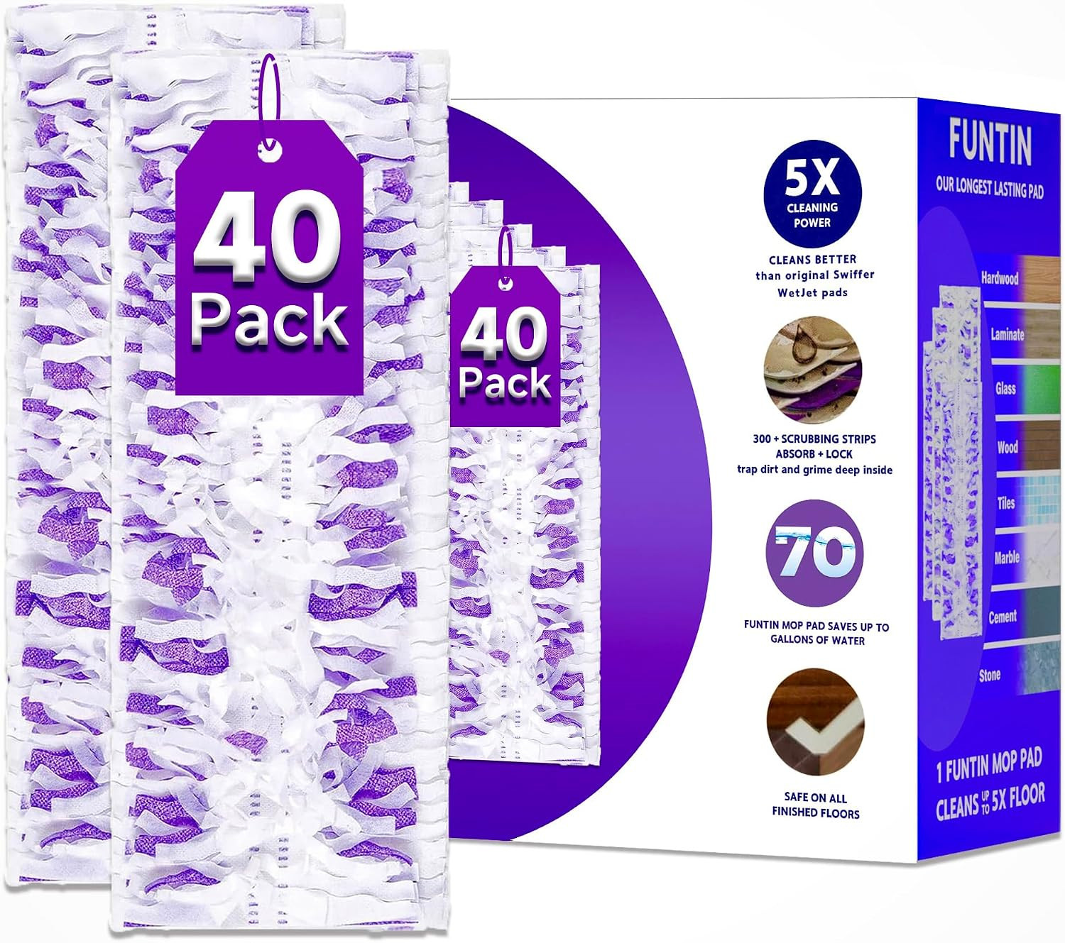 Power Mop Pads for Swiffer Powermop, Unscented Disposable Mop Refills