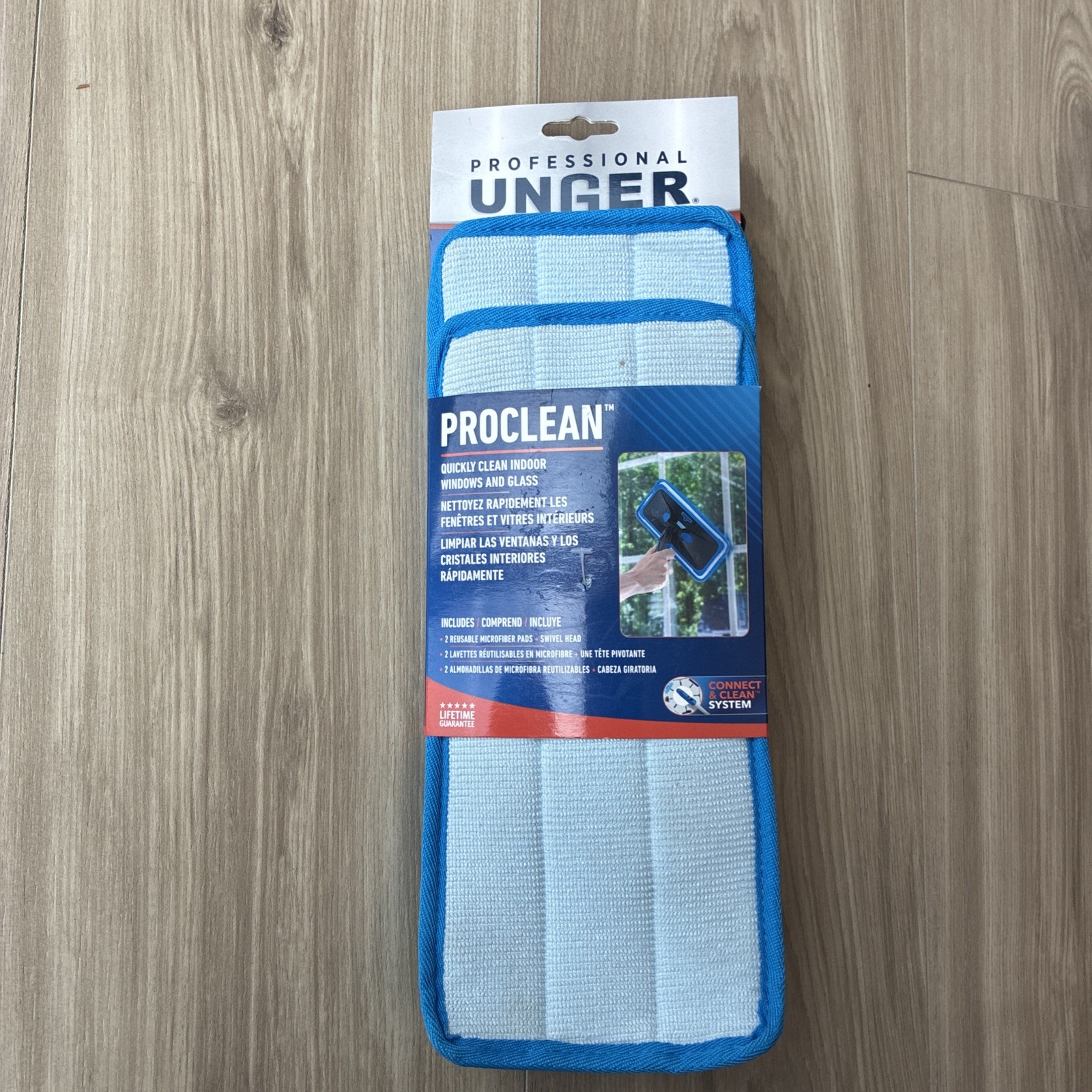 Unger ProClean Indoor Washable Blue Window Cleaning Tools Non-Slip Grip 980300