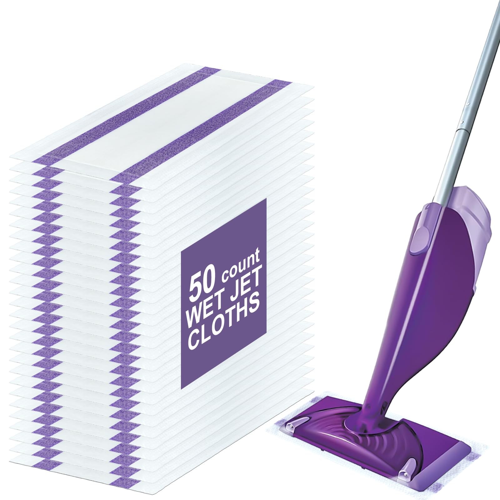 50 Count for Swiffer Wet Jet Pads, Disposable Wet Jet Pads, for Swiffer Wet P…