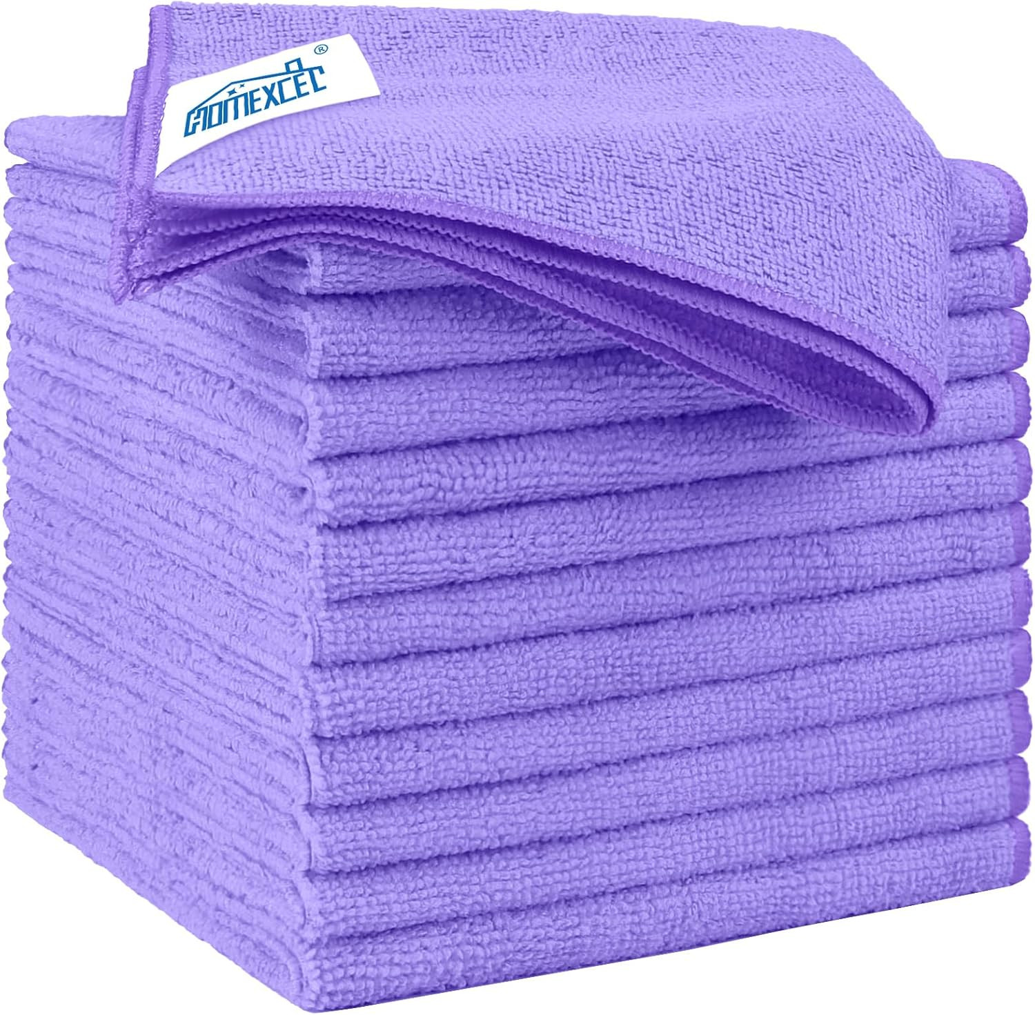 Purple Microfiber Cleaning Cloth 12 Pack 12.5 X 12.5 Inch Microfiber Towels for