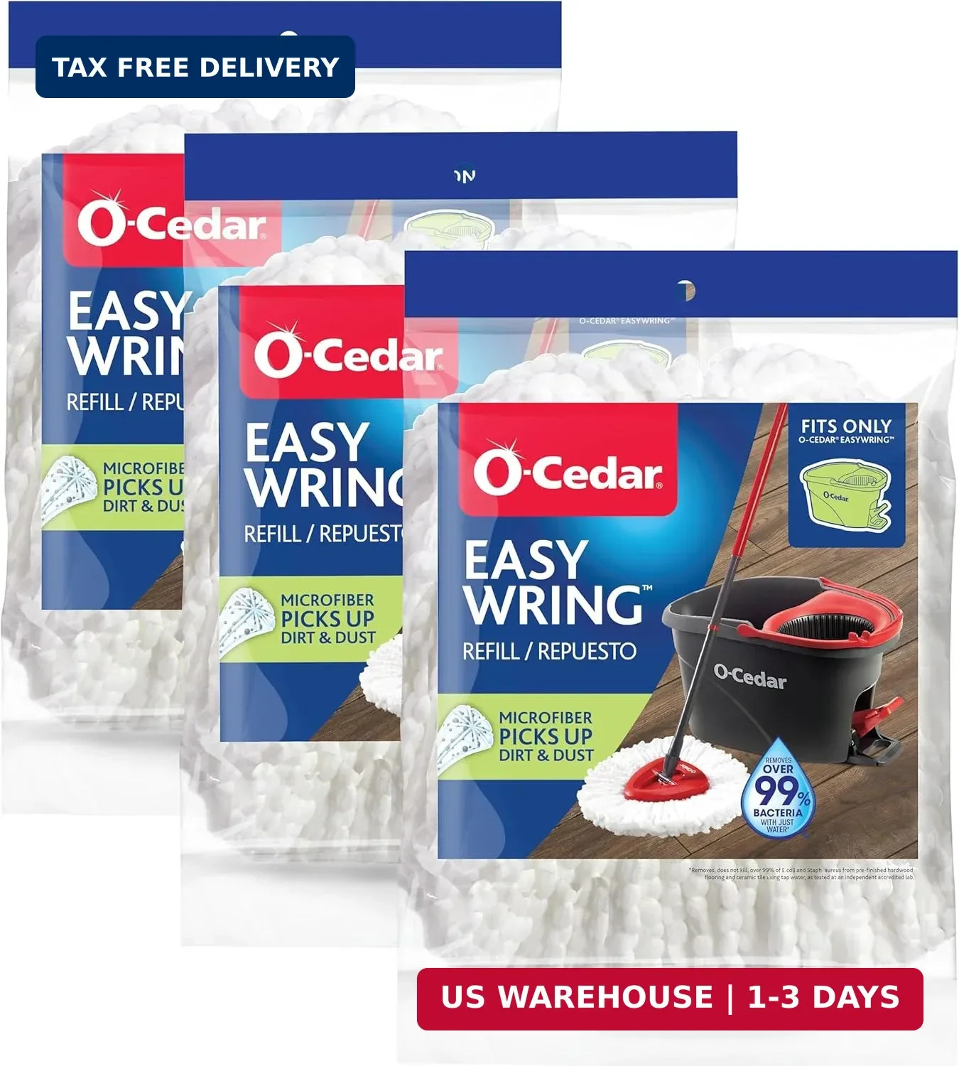 O-Cedar EasyWring Spin Mop Head Refill (Pack of 3)