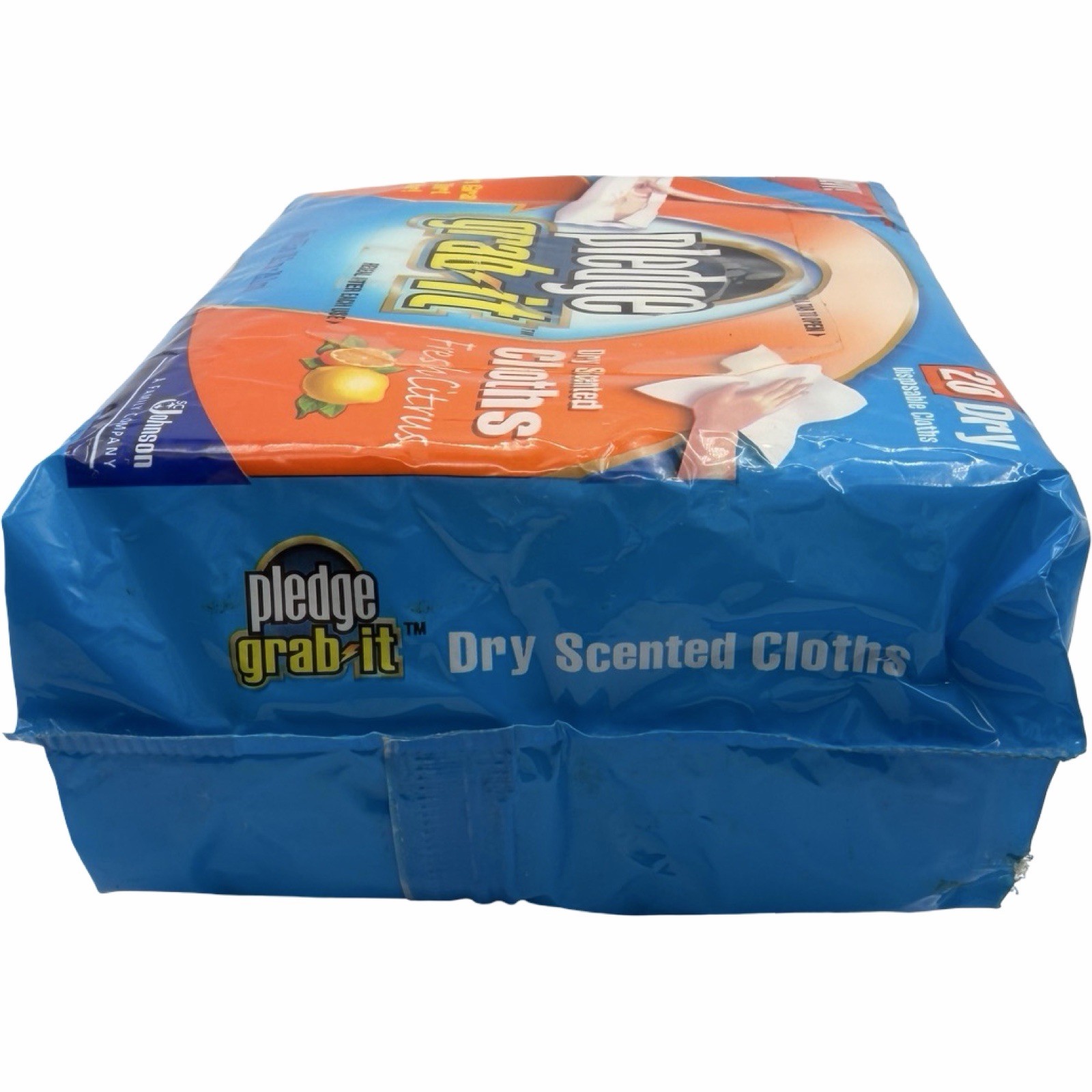 Vintage Pledge Grab-It Dry Scented Cloths Fresh Citrus 20 Ct Unopened Retired
