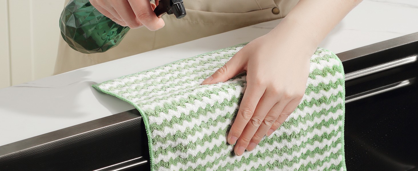 Microfiber Cleaning Cloth, Kitchen Towels, Absorbent Streak Free Lint Cleaning