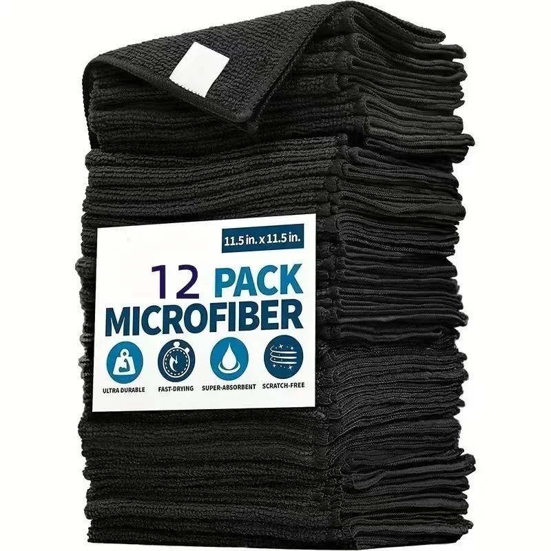 Microfiber Cleaning Cloths Bulk-15 Pack, Gray Microfiber Towels for Cars, Ultra