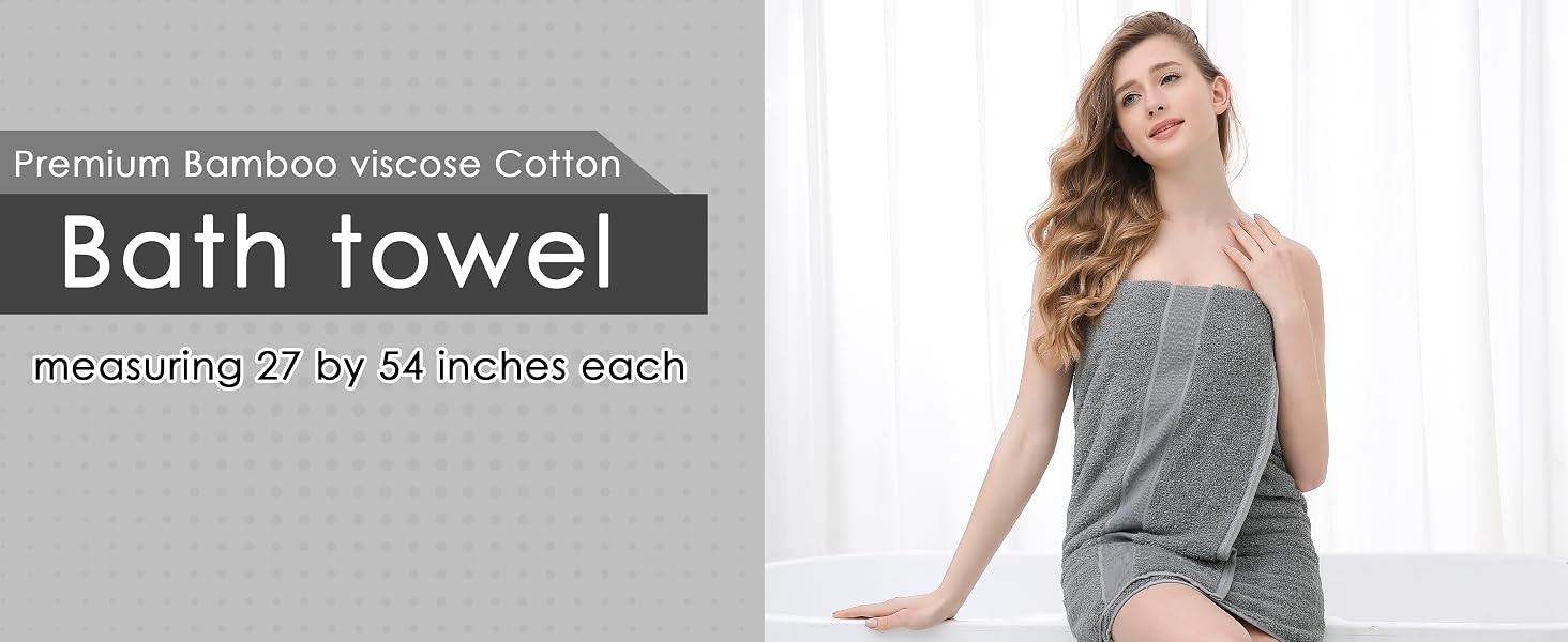 Bath Towels, 27x54inch – Natural, Ultra Absorbent Towels for Bathroom, Travel,