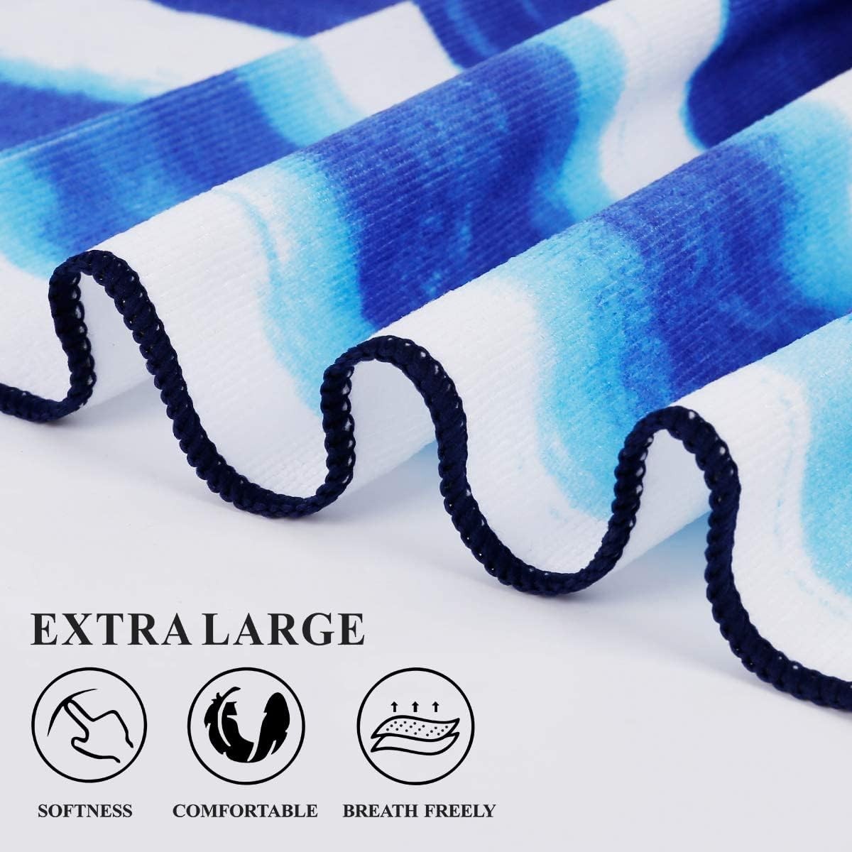 Oversized Terry Beach Towel 36 x 72 in Soft Extra Large Big Pool Swim Towels for