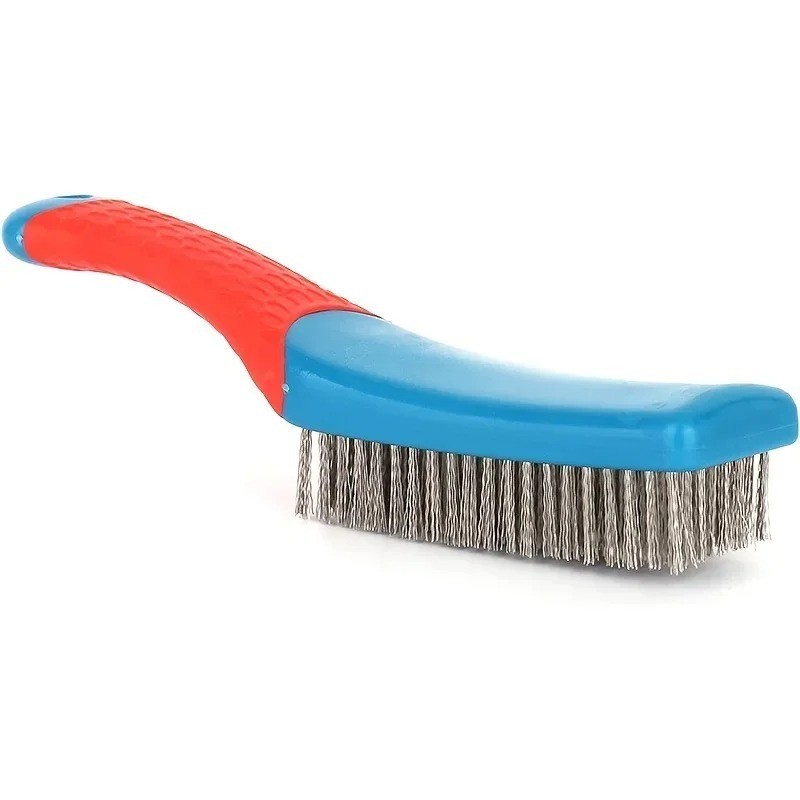 Heavy Duty Stainless Steel Wire Brush Rust Paint Cleaning Scrub Tool Handle