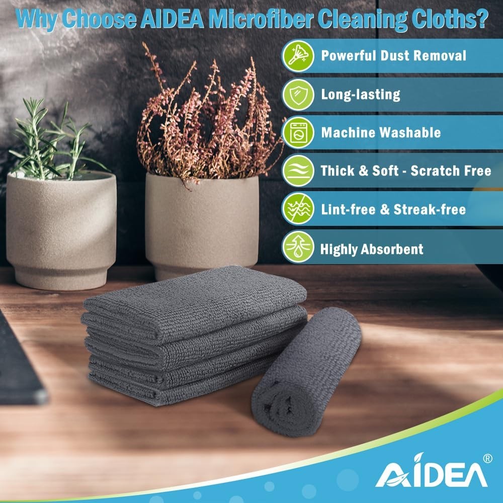 400PK Microfiber Cleaning Cloths – Soft Absorbent Rags for Cars, Kitchen & Home