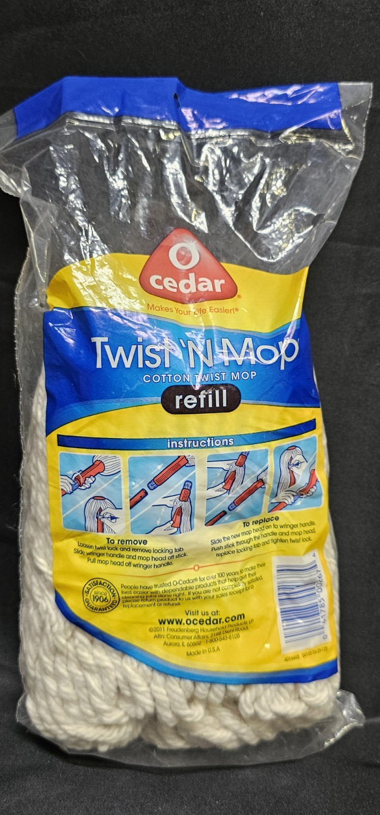 O Cedar Twist ‘N Mop Cotton Twist Mop Refill New In Package Cotton Blend Mop