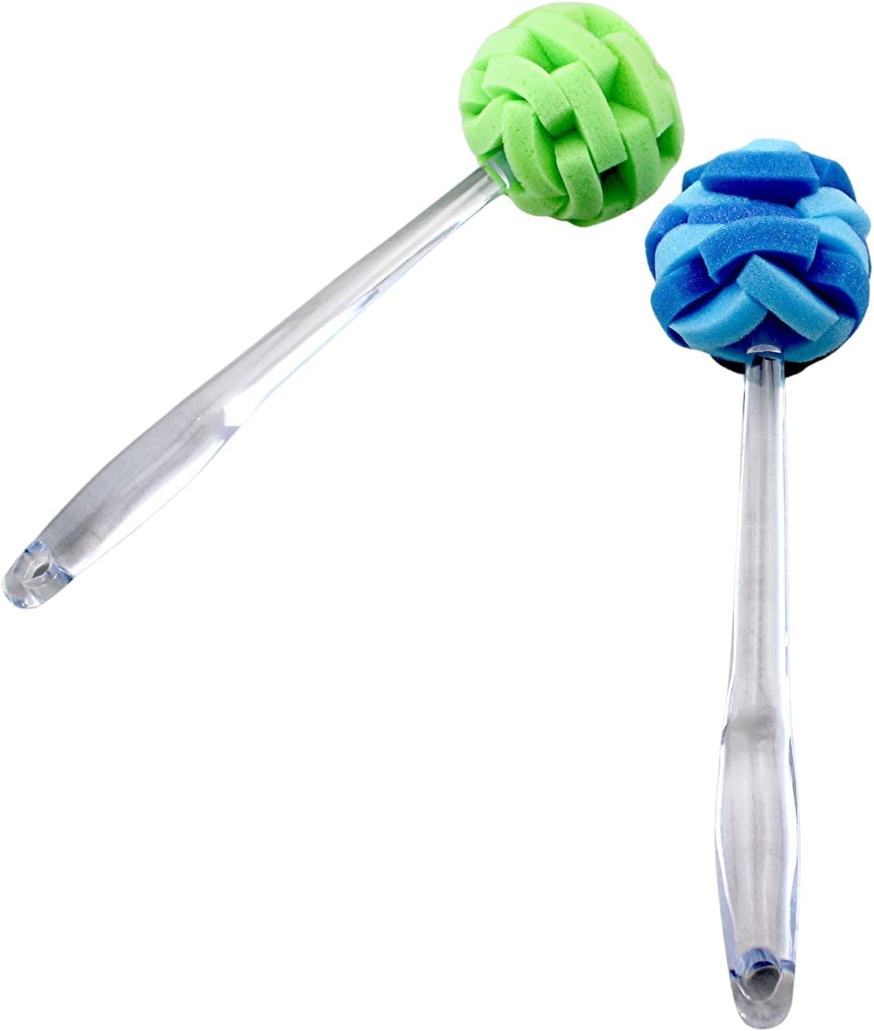 2 Pack Soft Touch Glassware Sponge Puff Dish Brush 11.5″ Multi-Purpose Cleaner