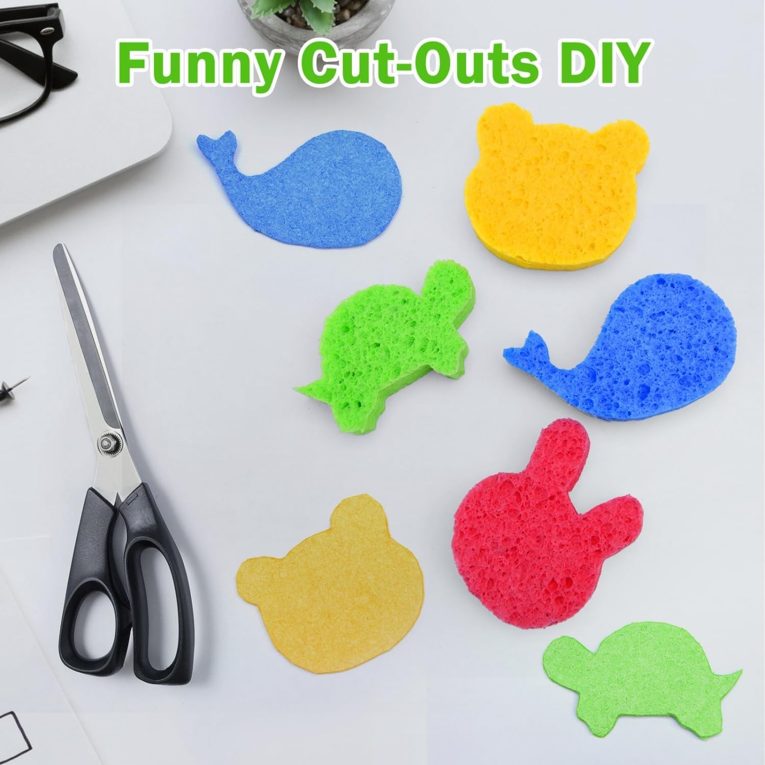 Compressed Natural Cellulose Kitchen Sponge Scratch Free Cleaning Scrubber