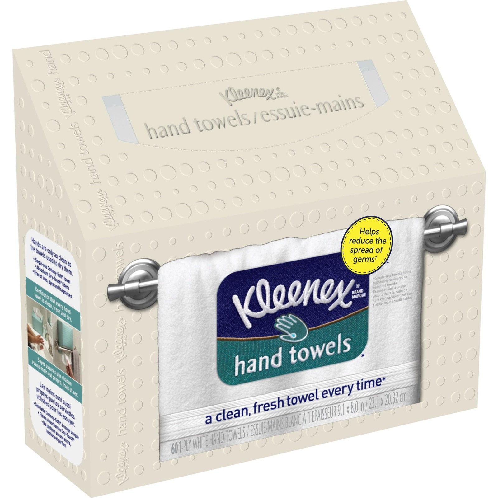 Kleenex Hand Towels, Single-Use Disposable Paper 60 Count (Pack of 1), White