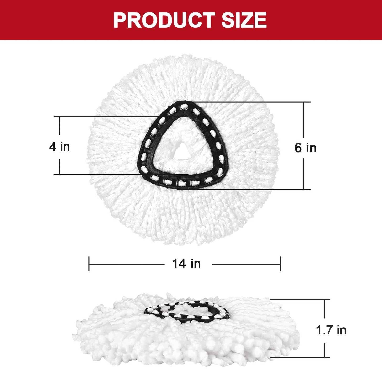 6P Replacement Microfiber Mop HEAD For O-Cedar Spin Mop Easy Clean Wring Refill