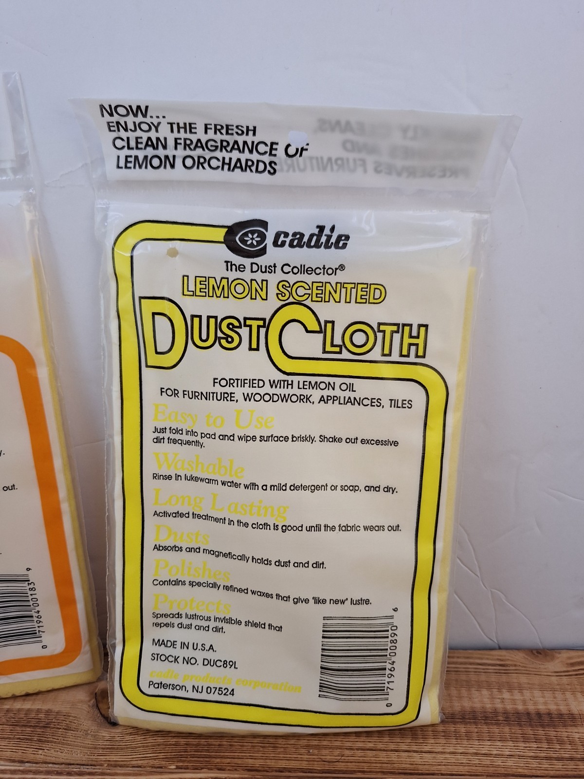 Orange And Lemon Scented Cotton Dust Cloth by Cadie New Old Stock Lot 2 Packs