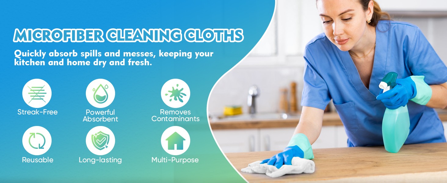 White Microfiber Cleaning Cloth 12 Pack, 12.5 x 12.5 inch Microfiber Towels for