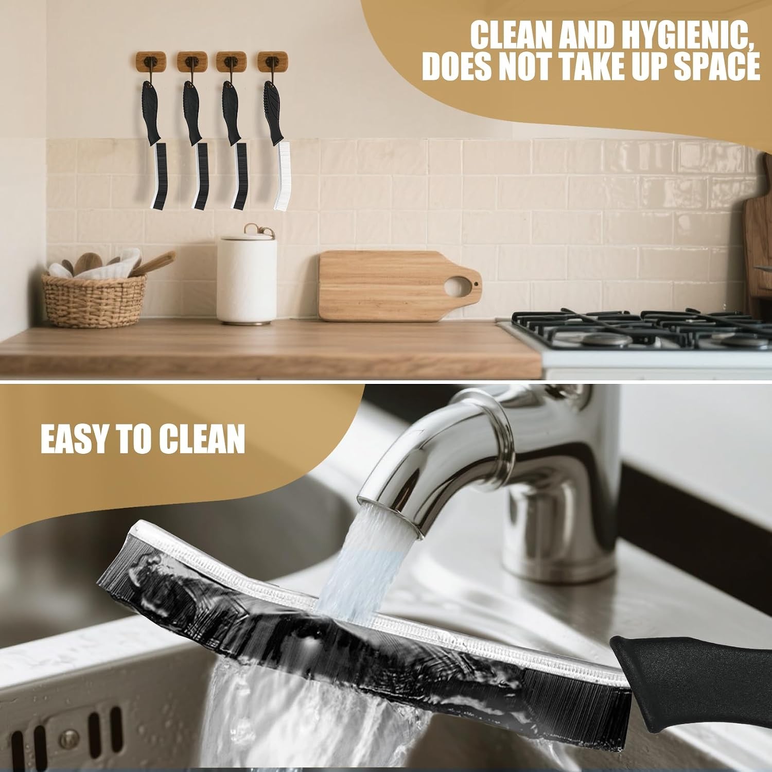 4Pcs Crevice Cleaning Brushes for Household Use, Grout Cleaner Brush, Hard