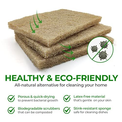 Biodegradable Scrubbing Pads for Dishes – Coconut Fiber Scrub Pads for Dishes…