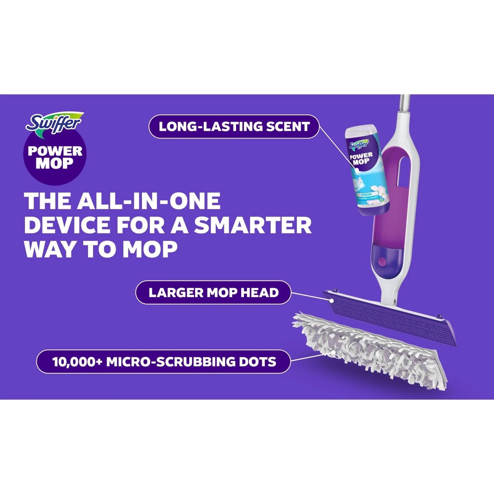 Swiffer Power Mop, Floor Cleaner, Tile, Vinyl, Laminate, Wood, Floor Cleaner-new