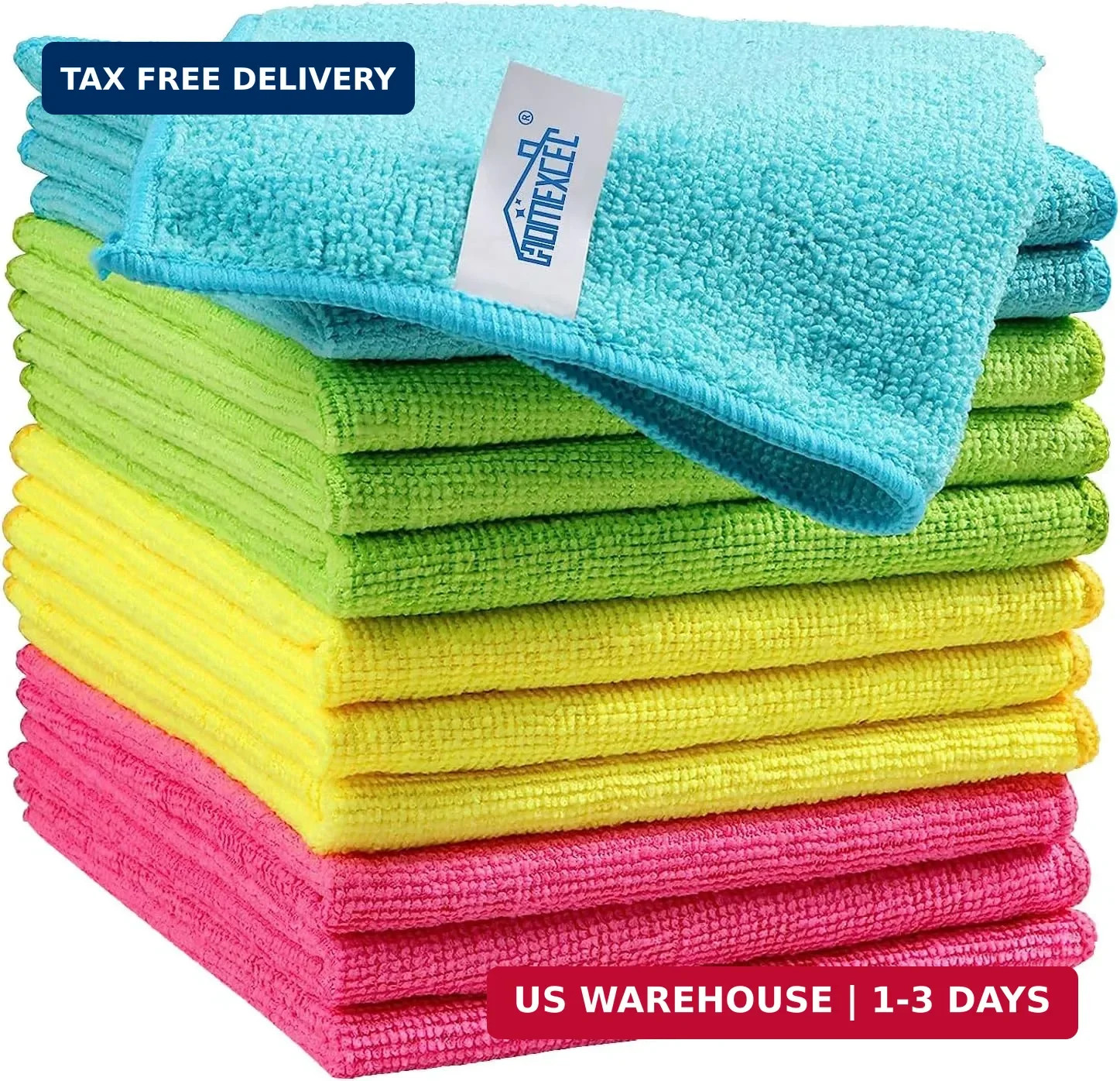 HOMEXCEL Microfiber Cleaning Cloth 210GSM, Pack of 12, Size:11.5″ x 11.5″, Ultra